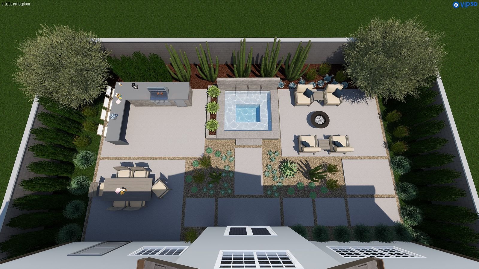 Capistrano Spa 12′ × 12′ — 3D design view