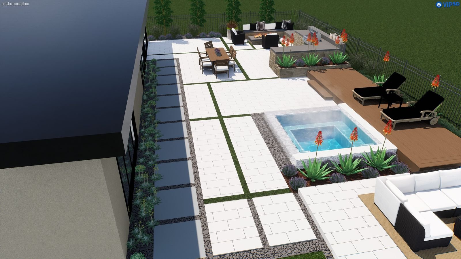 Kensington Spa 12′ × 12′ — 3D design view